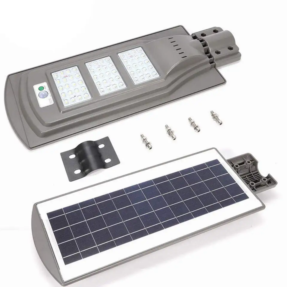 LED solaire à induction de jardin tout en un lampadaire extérieur avec panneau photovoltaïque-FAIT